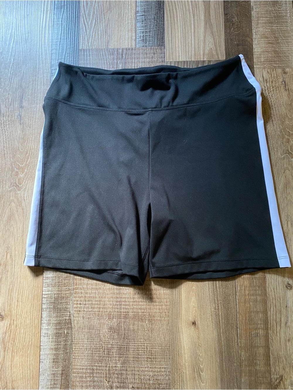 PINK Victoria's Secret Black Athletic Shorts with White Side Stripe